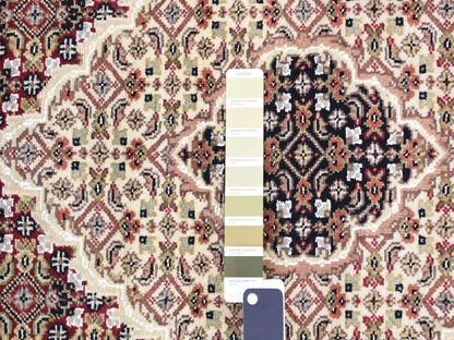 Tabriz Fine Oriental hand-knotted wool runner in Red & White, 5' x 12'9" — SKU O087985 (view 7)