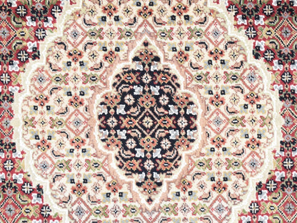 Tabriz Fine Oriental hand-knotted wool runner in Red & White, 5' x 12'9" — SKU O087985 (view 8)
