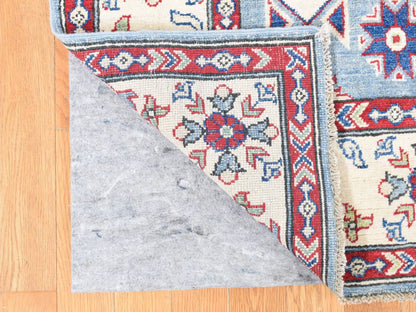 Blue 5'3" x 19'9" Kazak Hand knotted Wool Rug - Sku: O087986