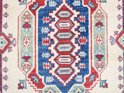 Blue 5'3" x 19'9" Kazak Hand knotted Wool Rug - Sku: O087986