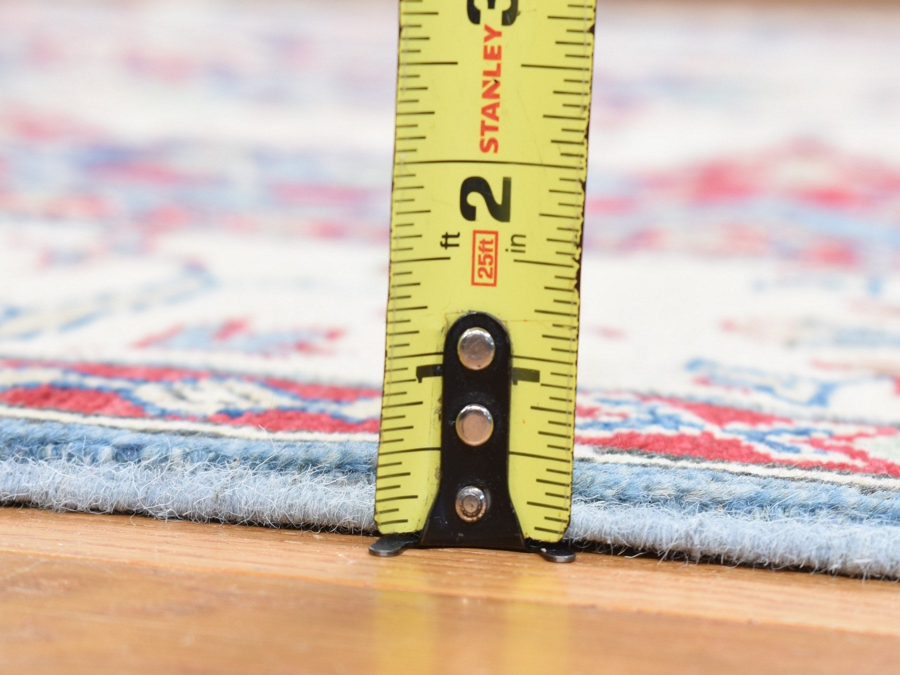 Kazak Kazak hand-knotted wool runner in Blue & White, 5'3" x 19'9" — SKU O087986 (view 8)