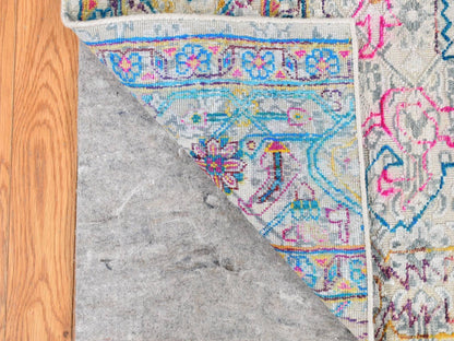 Ivory 2'0" x 2'0" Modern and Contemporary Hand knotted Wool/Silk Rug - Sku: O087991