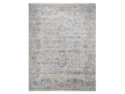 Green 11'8" x 15'3" Oushak / Peshawar Hand knotted Wool/Silk Rug - Sku: O087993