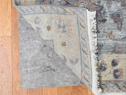 Green 11'8" x 15'3" Oushak / Peshawar Hand knotted Wool/Silk Rug - Sku: O087993