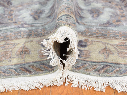 Green 11'8" x 15'3" Oushak / Peshawar Hand knotted Wool/Silk Rug - Sku: O087993