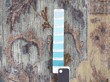 Green 11'8" x 15'3" Oushak / Peshawar Hand knotted Wool/Silk Rug - Sku: O087993