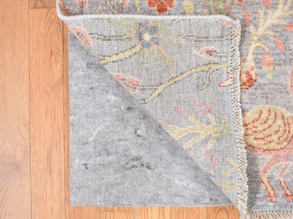 Grey 8'0" x 8'0" Oushak And Peshawar Hand knotted Wool Rug - Sku: O087996