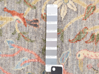 Grey 8'0" x 8'0" Oushak And Peshawar Hand knotted Wool Rug - Sku: O087996