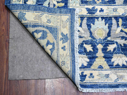 Blue 10'2" x 13'8" Oushak And Peshawar Hand knotted Wool Rug - Sku: O088004