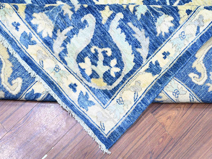 Blue 10'2" x 13'8" Oushak And Peshawar Hand knotted Wool Rug - Sku: O088004