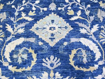 Blue 10'2" x 13'8" Oushak And Peshawar Hand knotted Wool Rug - Sku: O088004