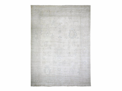 Oushak Oushak hand-knotted wool rug in Ivory & Gray, 11'11" x 15'10" — SKU O088017