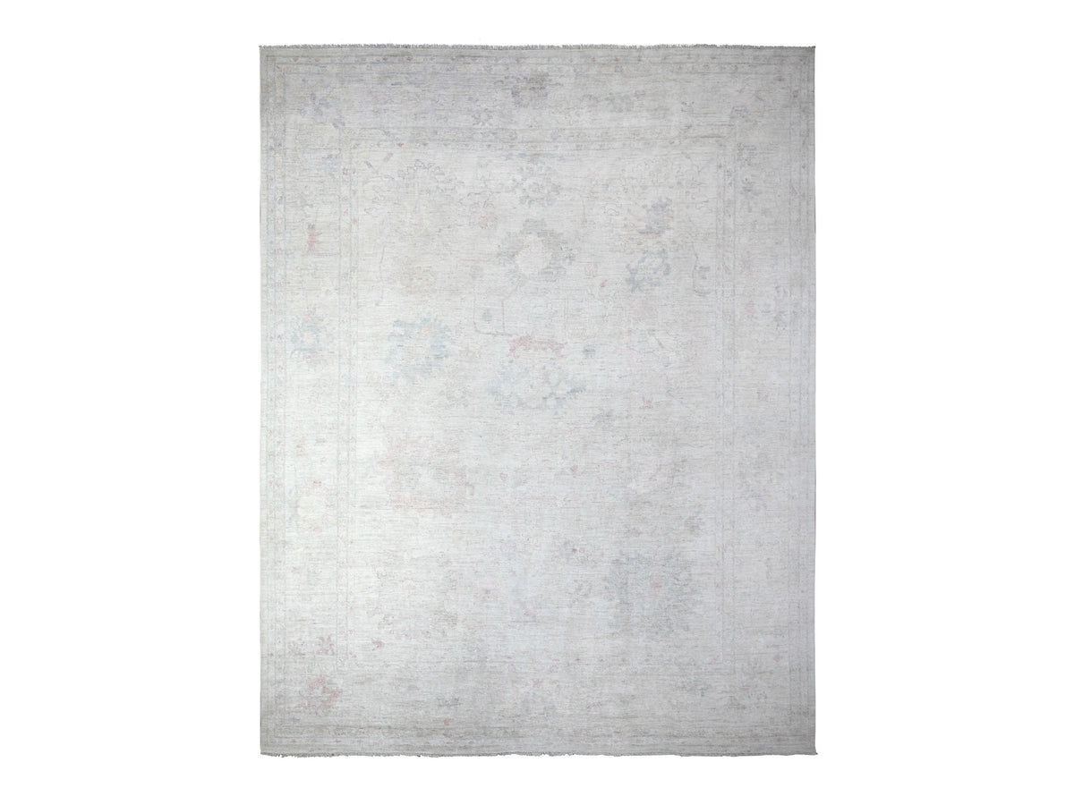 Oushak Oushak hand-knotted wool rug in Ivory, 11'11" x 15' — SKU O088026