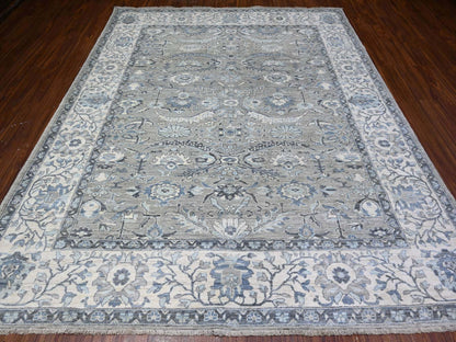 Heriz Oushak hand-knotted wool rug in Gray & Ivory, 8'3" x 9'11" — SKU O088045 (view 2)