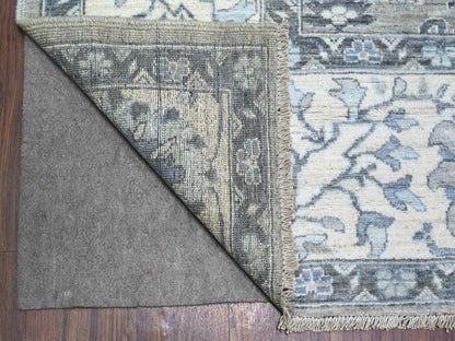 Heriz Oushak hand-knotted wool rug in Gray & Ivory, 8'3" x 9'11" — SKU O088045 (view 4)