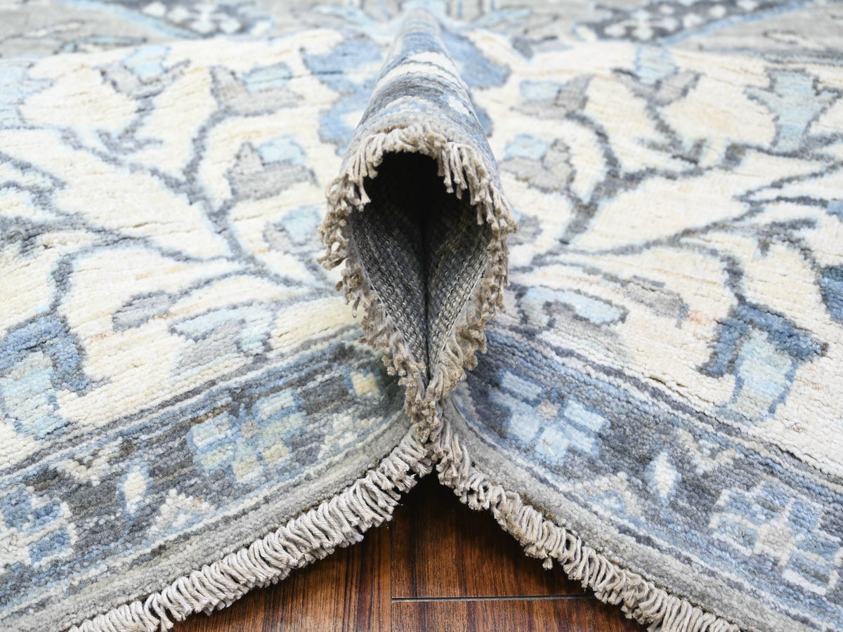 Heriz Oushak hand-knotted wool rug in Gray & Ivory, 8'3" x 9'11" — SKU O088045 (view 5)