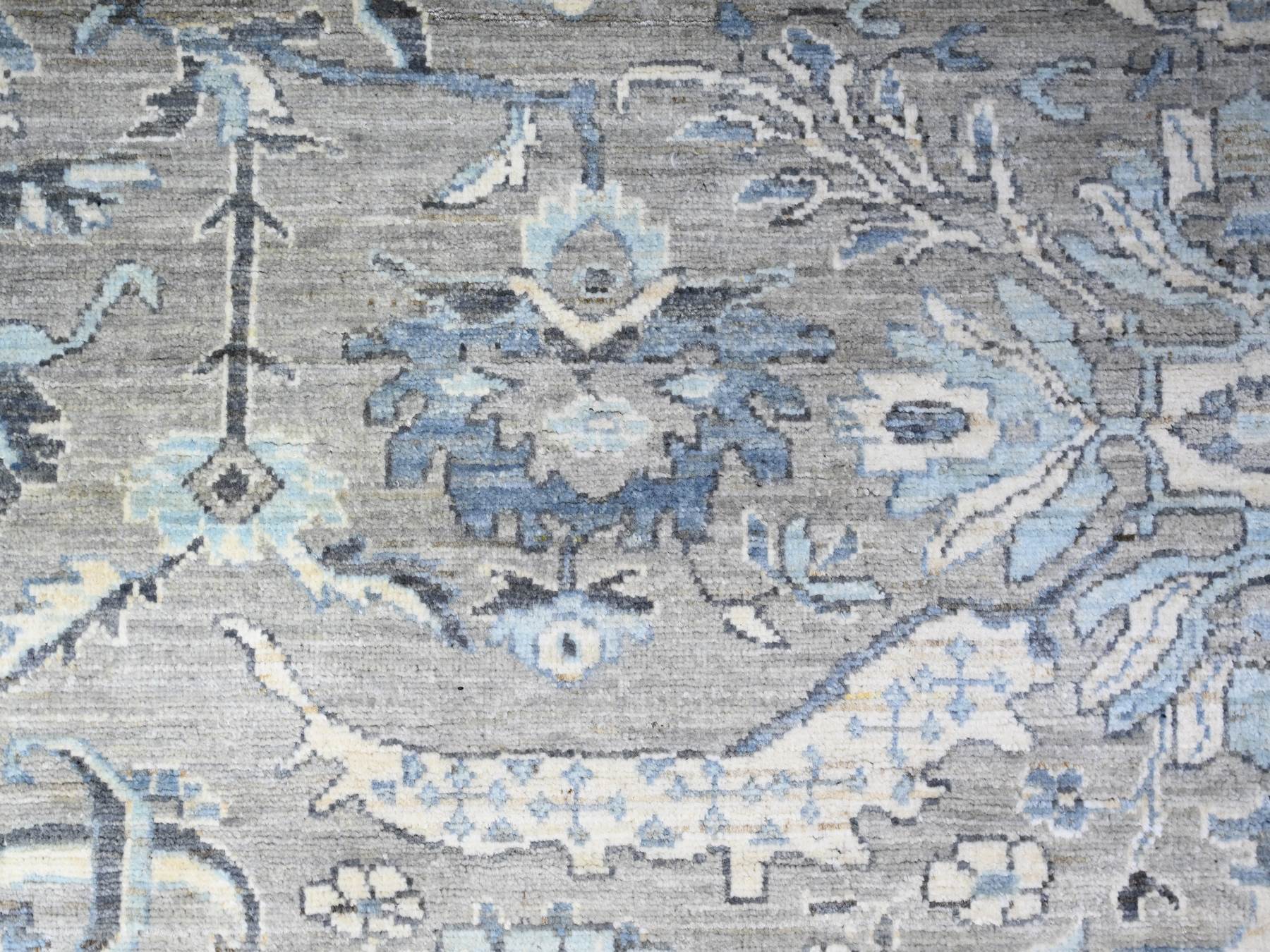 Heriz Oushak hand-knotted wool rug in Gray & Ivory, 8'3" x 9'11" — SKU O088045 (view 8)