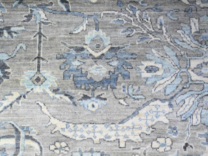 Heriz Oushak hand-knotted wool rug in Gray & Ivory, 8'3" x 9'11" — SKU O088045 (view 8)