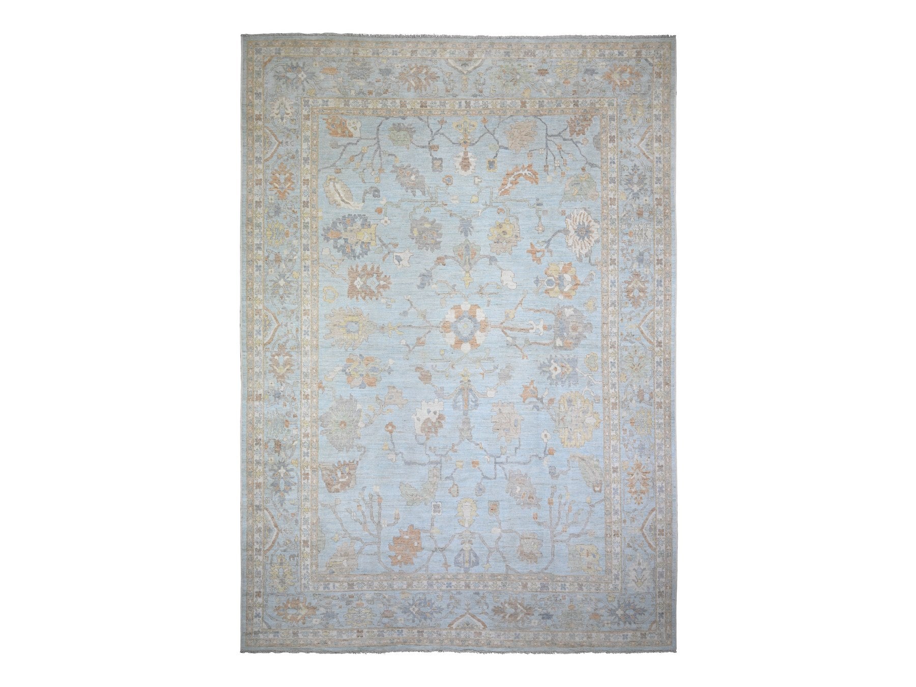 Oushak Oushak hand-knotted wool rug in Blue, 12'2" x 17'2" — SKU O088068