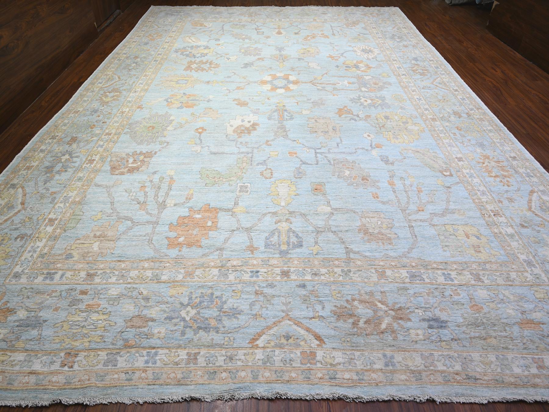 Oushak Oushak hand-knotted wool rug in Blue, 12'2" x 17'2" — SKU O088068 (view 2)