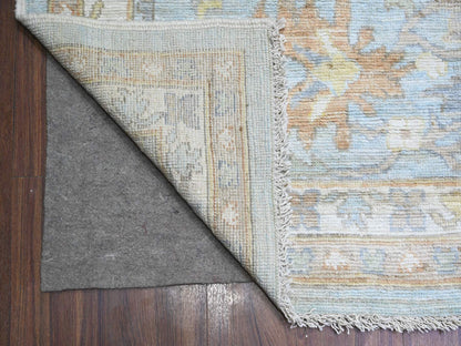 Blue 12'2" x 17'2" Oushak And Peshawar Hand knotted Wool Rug - Sku: O088068