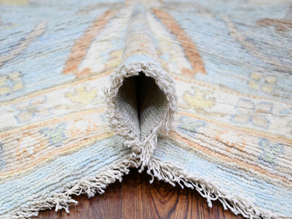 Blue 12'2" x 17'2" Oushak And Peshawar Hand knotted Wool Rug - Sku: O088068