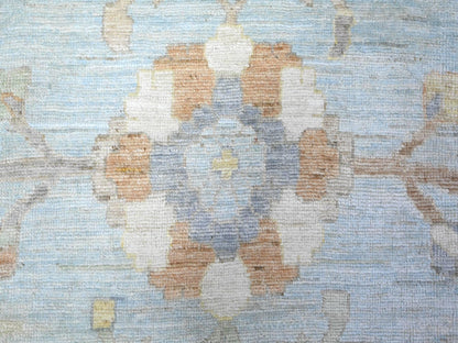 Blue 12'2" x 17'2" Oushak And Peshawar Hand knotted Wool Rug - Sku: O088068