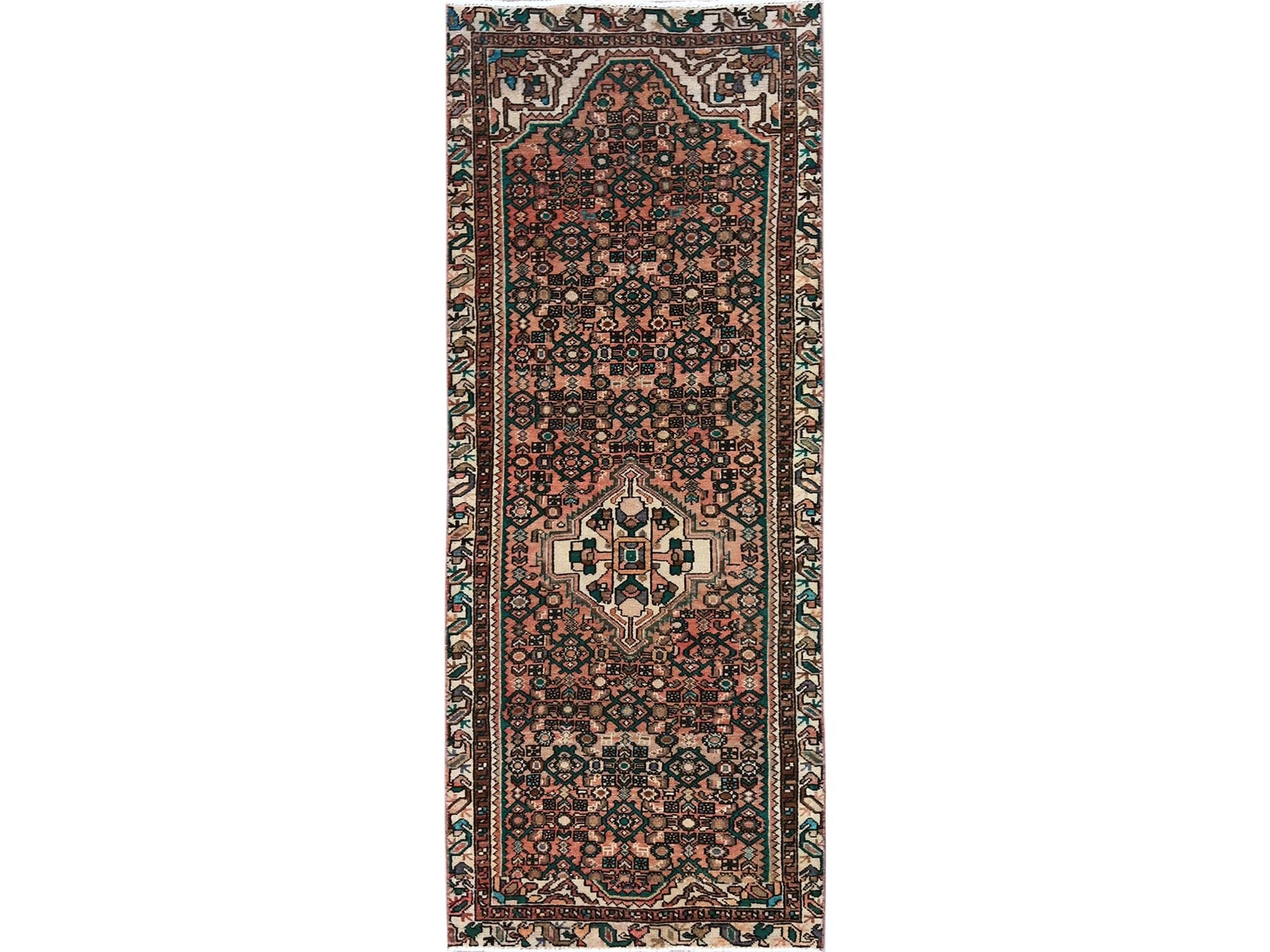 Orange 3'0" x 8'1" Vintage Hand knotted Wool Rug - Sku: O0880