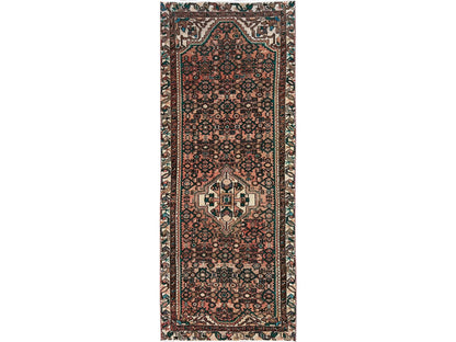 Orange 3'0" x 8'1" Vintage Hand knotted Wool Rug - Sku: O0880
