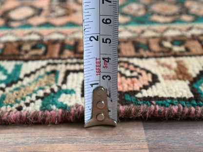 Orange 3'0" x 8'1" Vintage Hand knotted Wool Rug - Sku: O0880