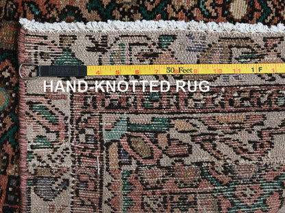 Orange 3'0" x 8'1" Vintage Hand knotted Wool Rug - Sku: O0880