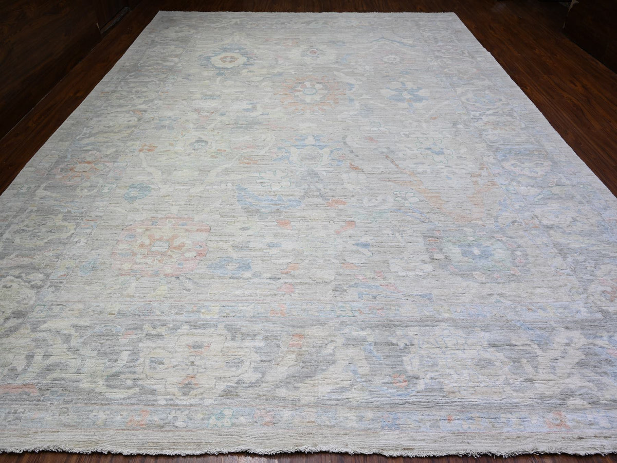 Oushak Oushak hand-knotted wool rug in Gray, 11'11" x 15'5" — SKU O088136 (view 2)