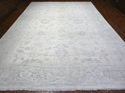 Peshawar Oushak hand-knotted wool rug in Ivory & Gray, 11'6" x 15'3" — SKU O088141 (view 2)
