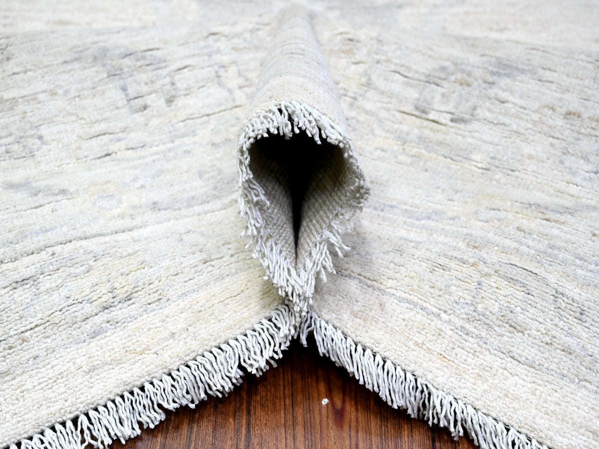 Peshawar Oushak hand-knotted wool rug in Ivory & Gray, 11'6" x 15'3" — SKU O088141 (view 5)