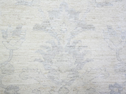 Peshawar Oushak hand-knotted wool rug in Ivory & Gray, 11'6" x 15'3" — SKU O088141 (view 8)