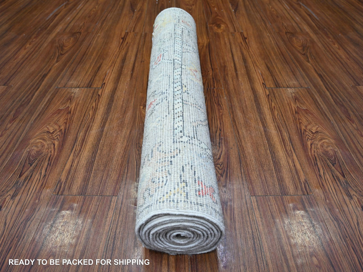 Oushak Oushak hand-knotted wool runner in Gray, 3'1" x 10'6" — SKU O088149 (view 4)
