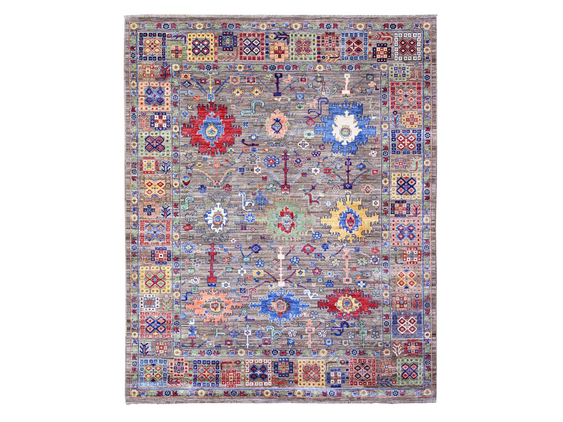 Mahal Oushak hand-knotted wool rug in Gray, 8' x 9'10" — SKU O088193