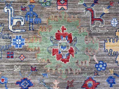 Mahal Oushak hand-knotted wool rug in Gray, 8' x 9'10" — SKU O088193 (view 8)