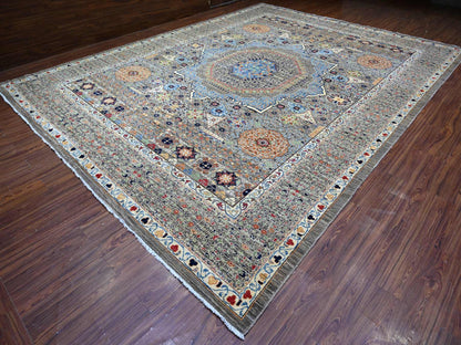 Mamluk Oushak hand-knotted wool rug in Gray, 12' x 15'9" — SKU O088207 (view 3)