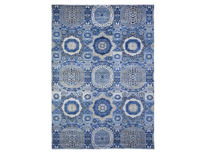 Blue 9'11" x 13'8" Mamluk Hand knotted Wool Rug - Sku: O088209