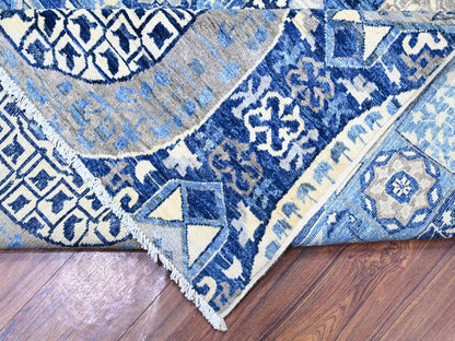 Blue 9'11" x 13'8" Mamluk Hand knotted Wool Rug - Sku: O088209