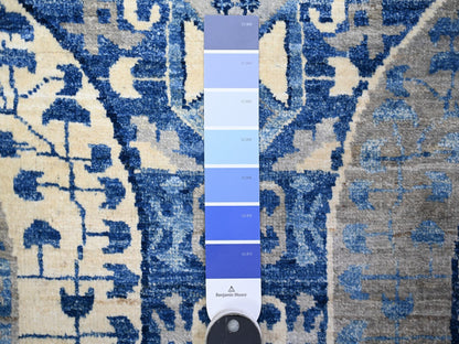 Blue 9'11" x 13'8" Mamluk Hand knotted Wool Rug - Sku: O088209