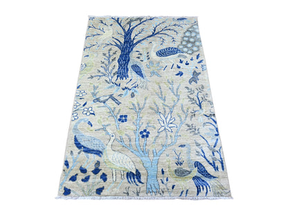 Peshawar Oushak hand-knotted wool rug in Gray, 3' x 4'10" — SKU O088222