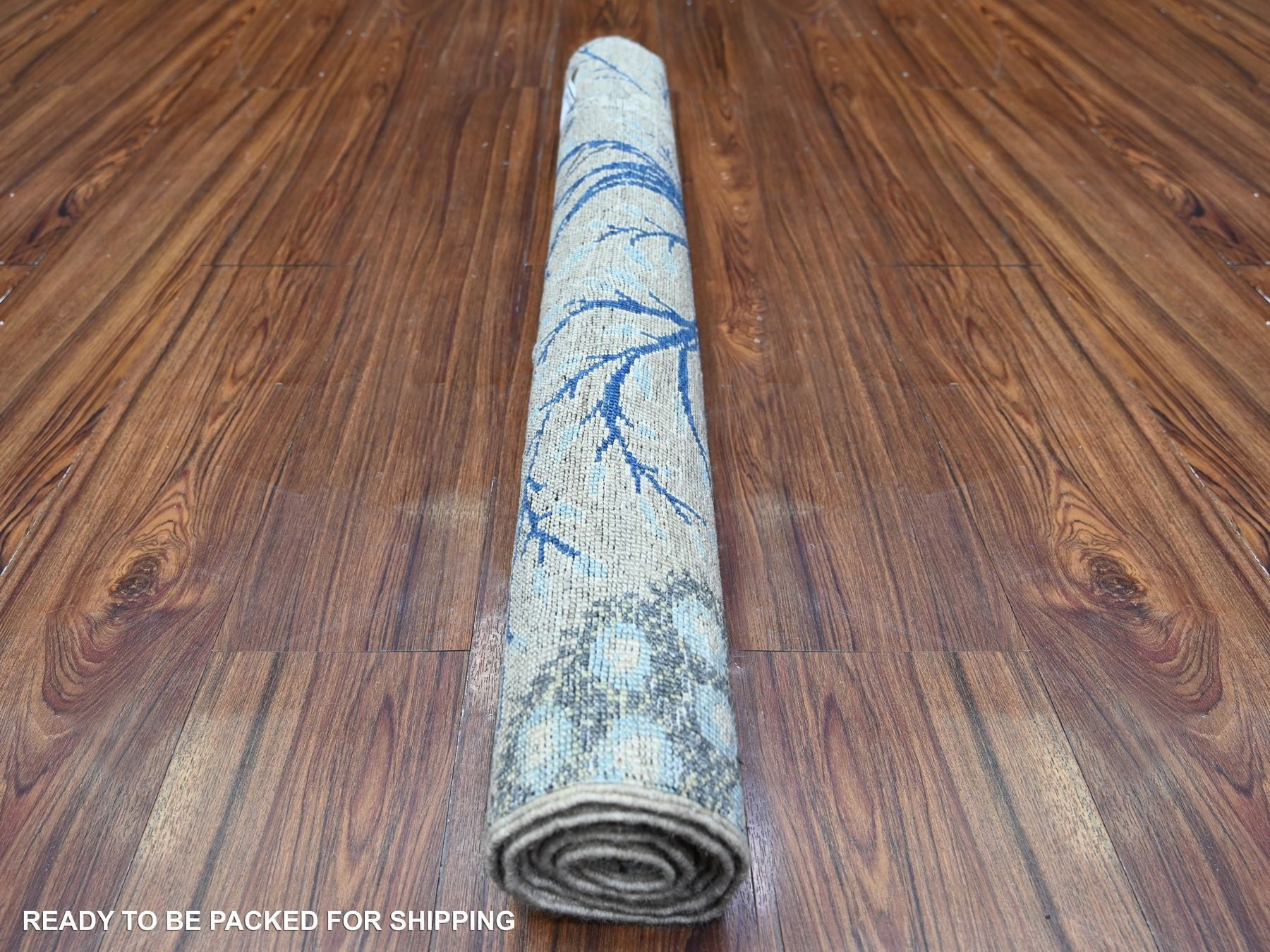 Peshawar Oushak hand-knotted wool rug in Gray, 3' x 4'10" — SKU O088222 (view 4)