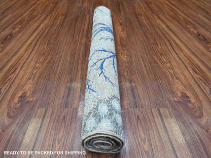 Peshawar Oushak hand-knotted wool rug in Gray, 3' x 4'10" — SKU O088222 (view 4)