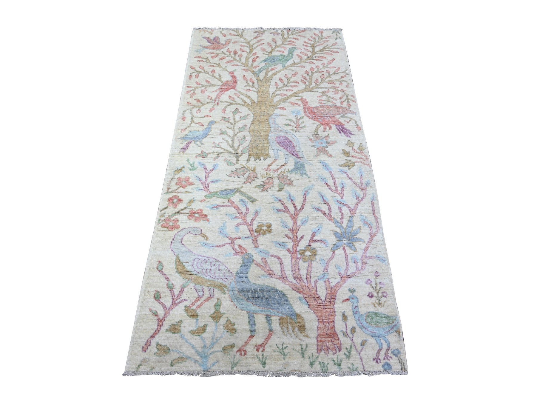 Ivory 2'11" x 6'1" Oushak / Peshawar Hand knotted Wool Rug - Sku: O088229