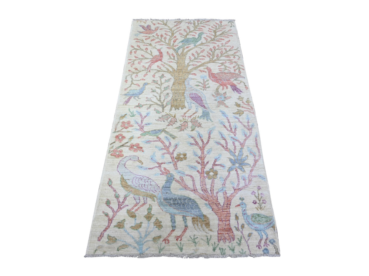 Peshawar Oushak hand-knotted wool runner in Ivory, 2'11" x 6'1" — SKU O088229