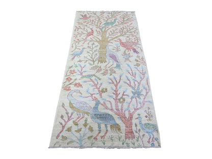 Peshawar Oushak hand-knotted wool runner in Ivory, 2'11" x 6'1" — SKU O088229