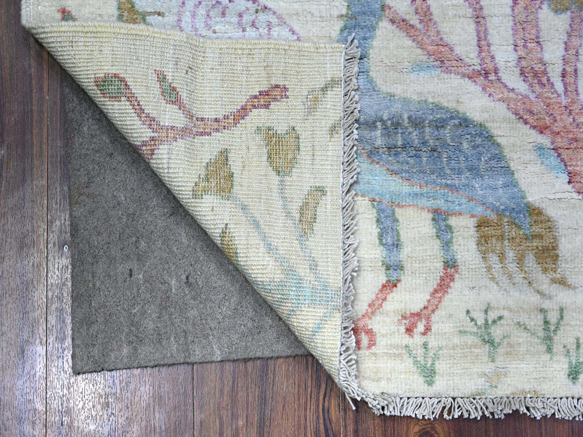 Peshawar Oushak hand-knotted wool runner in Ivory, 2'11" x 6'1" — SKU O088229 (view 2)