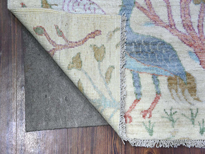 Peshawar Oushak hand-knotted wool runner in Ivory, 2'11" x 6'1" — SKU O088229 (view 2)